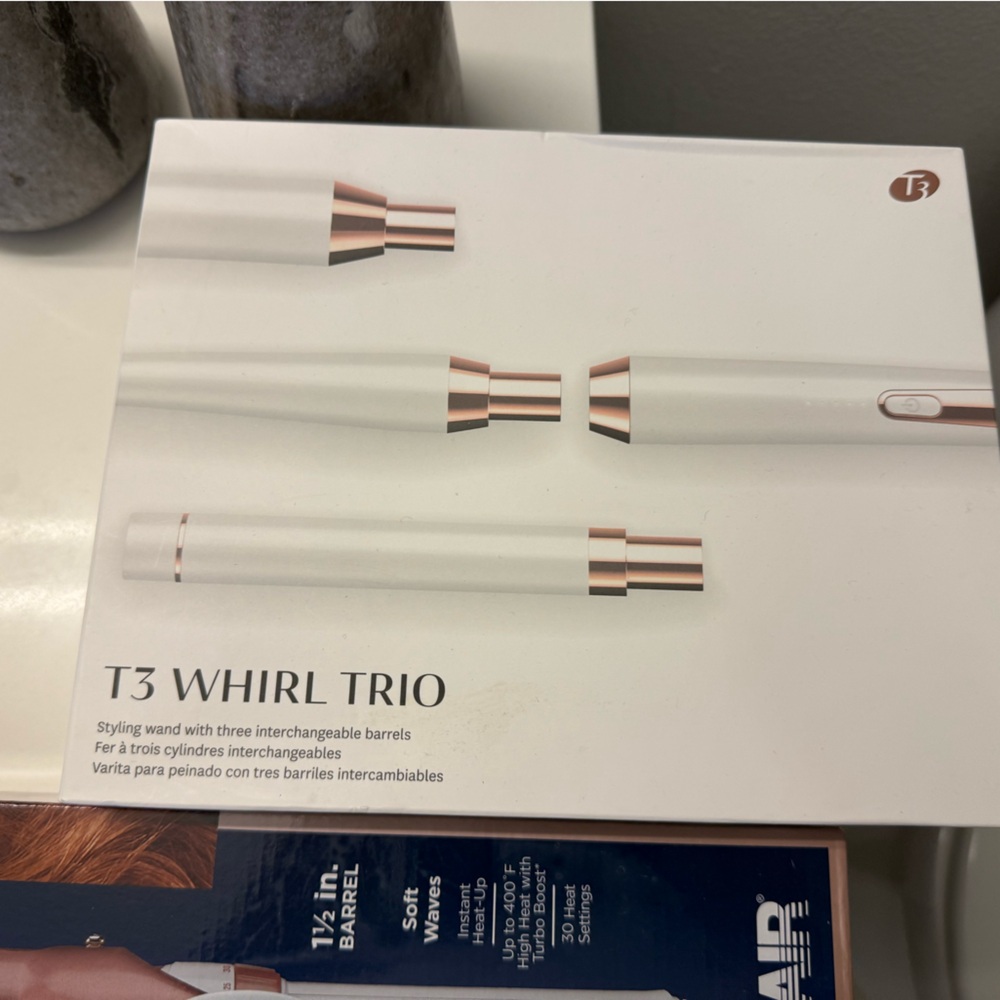 T3 Whirl Trio Curling Wand with Rose Gold Accents